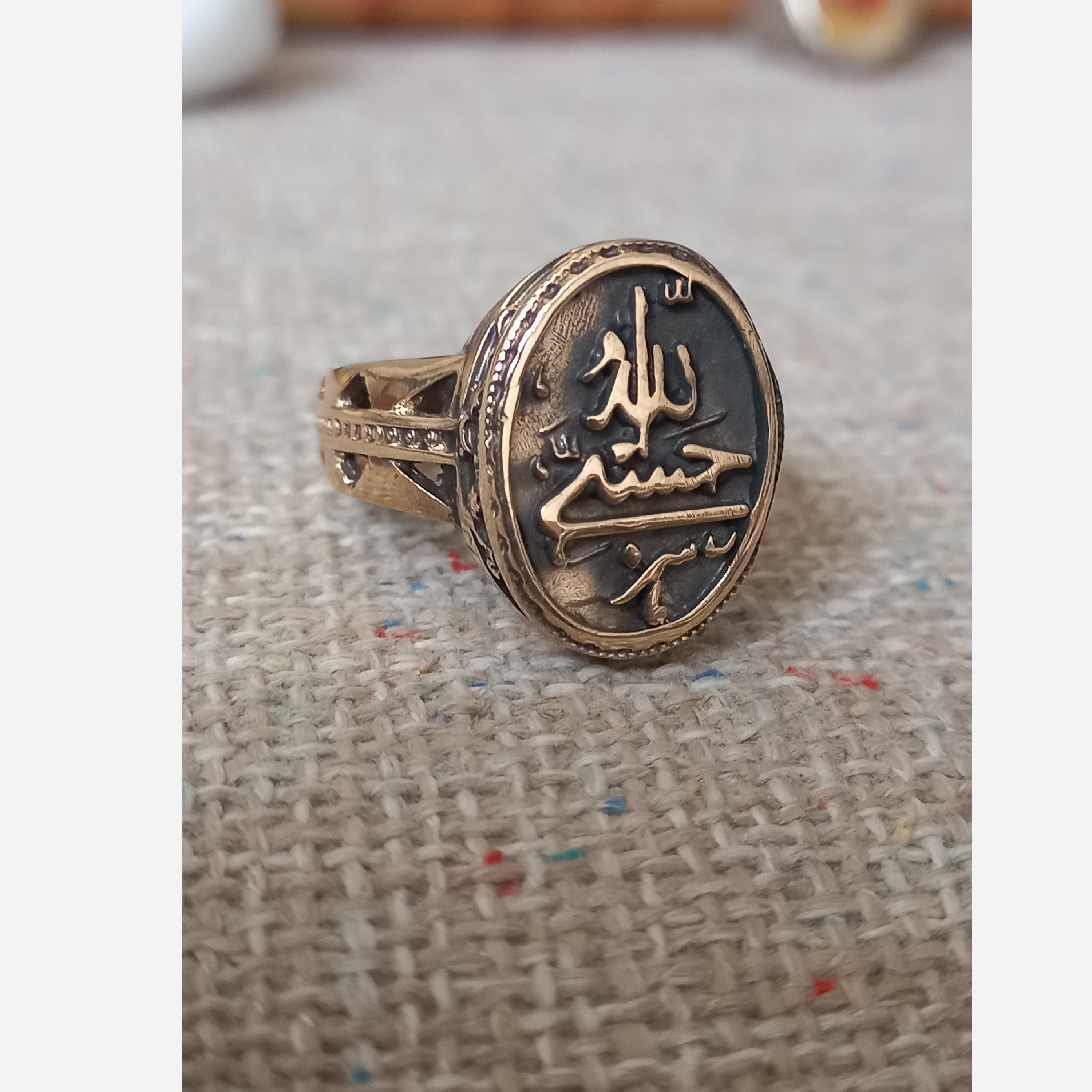 انگشتر طلاروس مردانه رنگ ثابت حسبی الله صدسال ضمانت رنگ