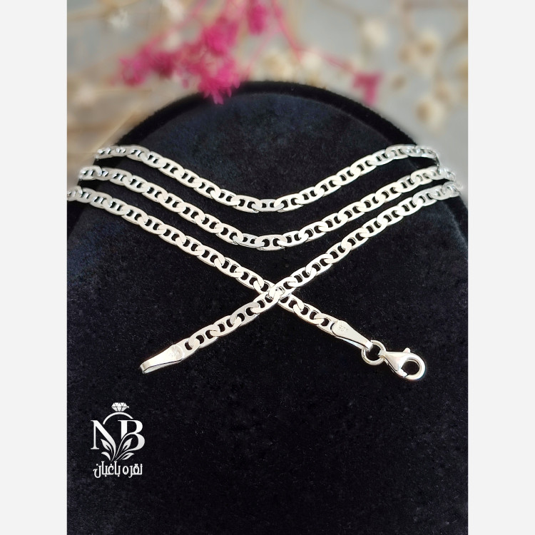 زنجیر نقره طرح T عیار 925 طول 50 سانتیمتر