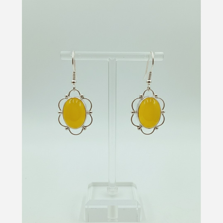 گوشواره دست ساز نقره اصل عیار 925 عقیق شرف الشمس