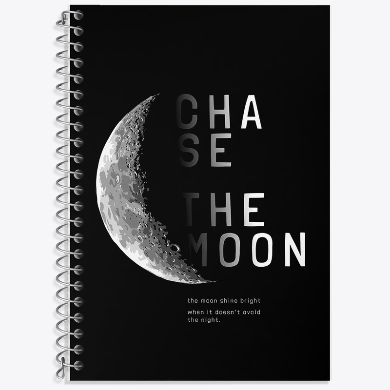 دفتر زبان 50 برگ خندالو مدل دو خط طرح ماه (Moon) کد F1547
