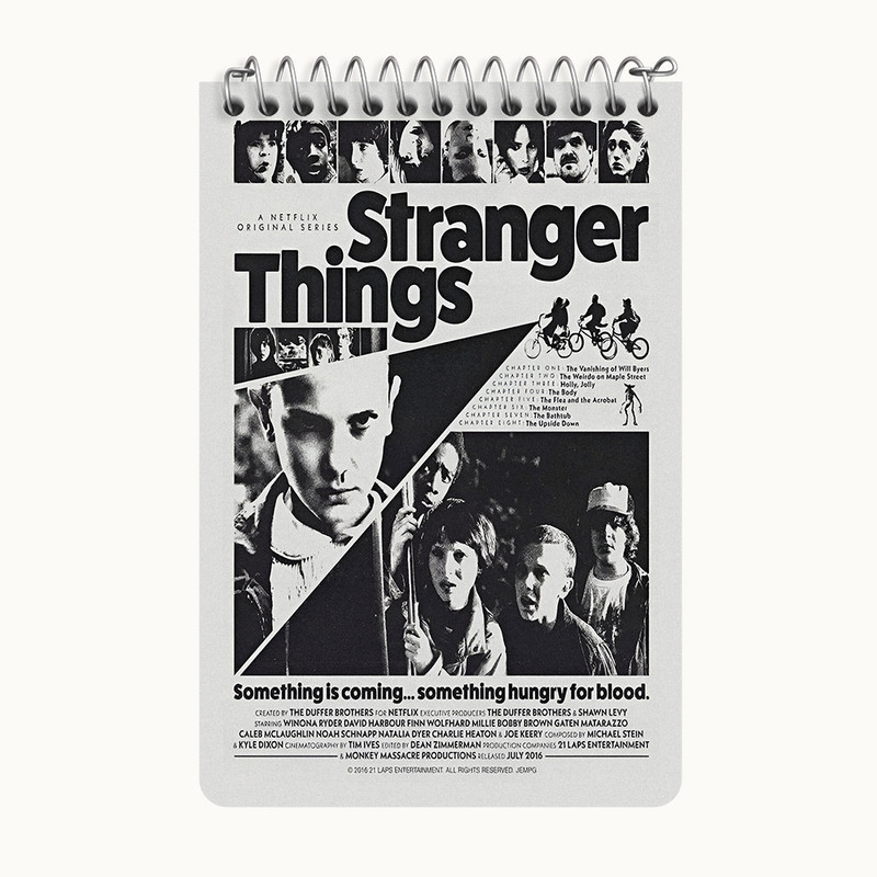 دفتر یادداشت 50 برگ خندالو طرح استرنجر تینگز (Stranger Things) کد F13503