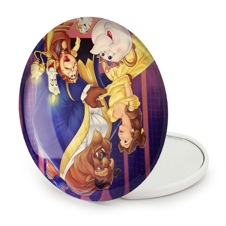آینه جیبی خندالو طرح انیمیشن دیو و دلبر Beauty And The Beast مدل تاشو کد 1791