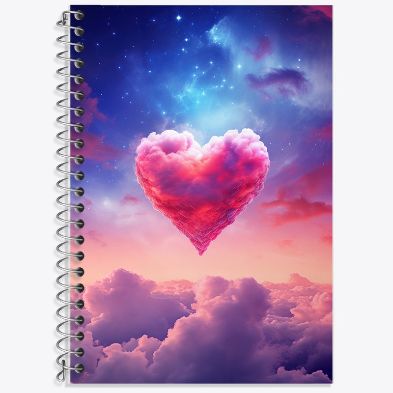 دفتر زبان 50 برگ خندالو مدل سه خط طرح ابر قلبی کد F2663