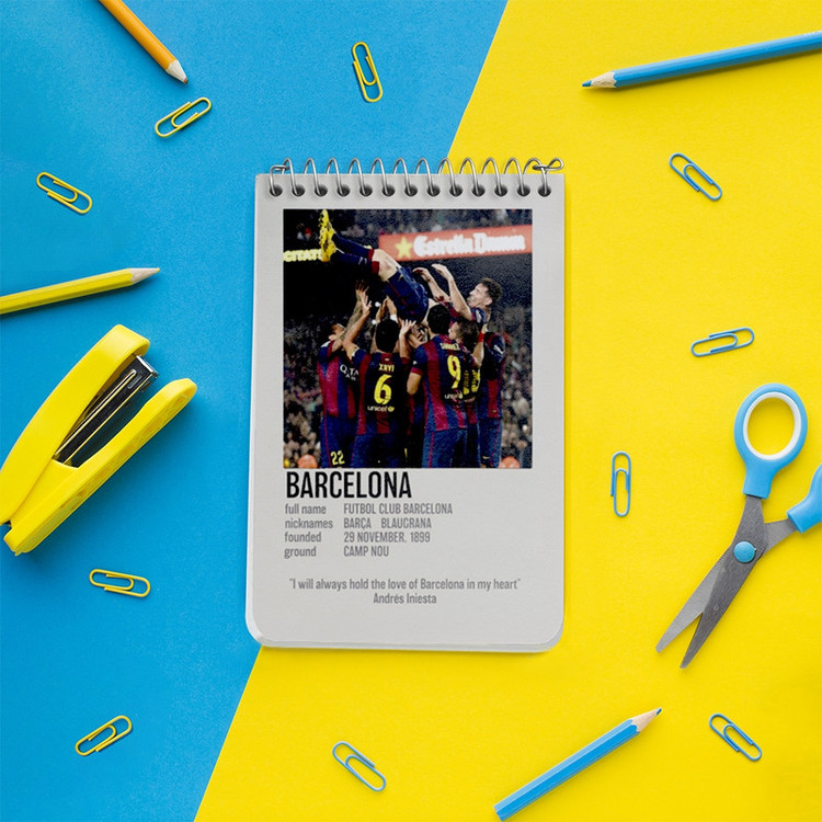 دفتر یادداشت 50 برگ خندالو طرح بارسلونا (Barcelona) کد F13467