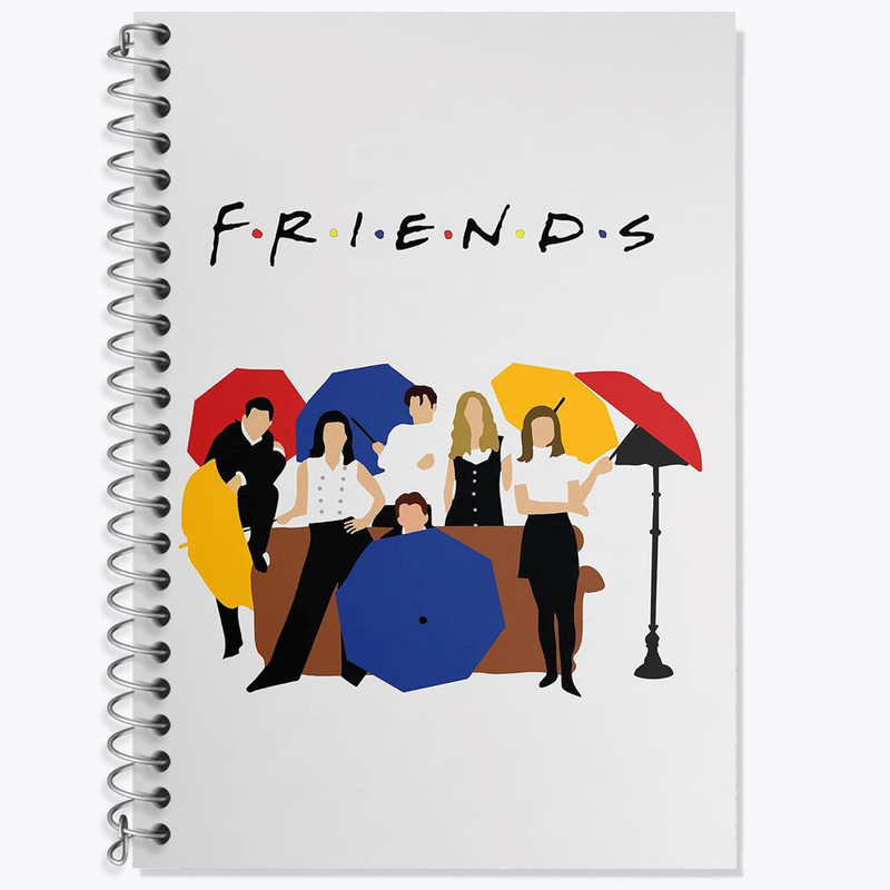 دفتر زبان 50 برگ خندالو مدل دو خط طرح سریال فرندز Friends کد 3142