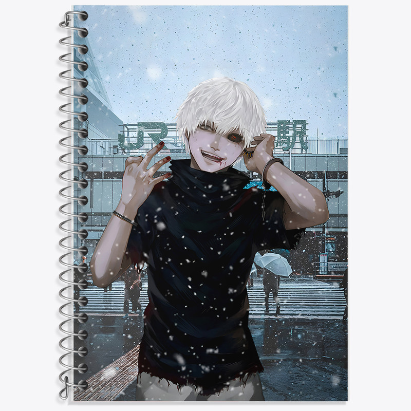 دفتر زبان 50 برگ خندالو مدل دو خط طرح انیمه توکیو غول (Tokyo Ghoul) کد N4291