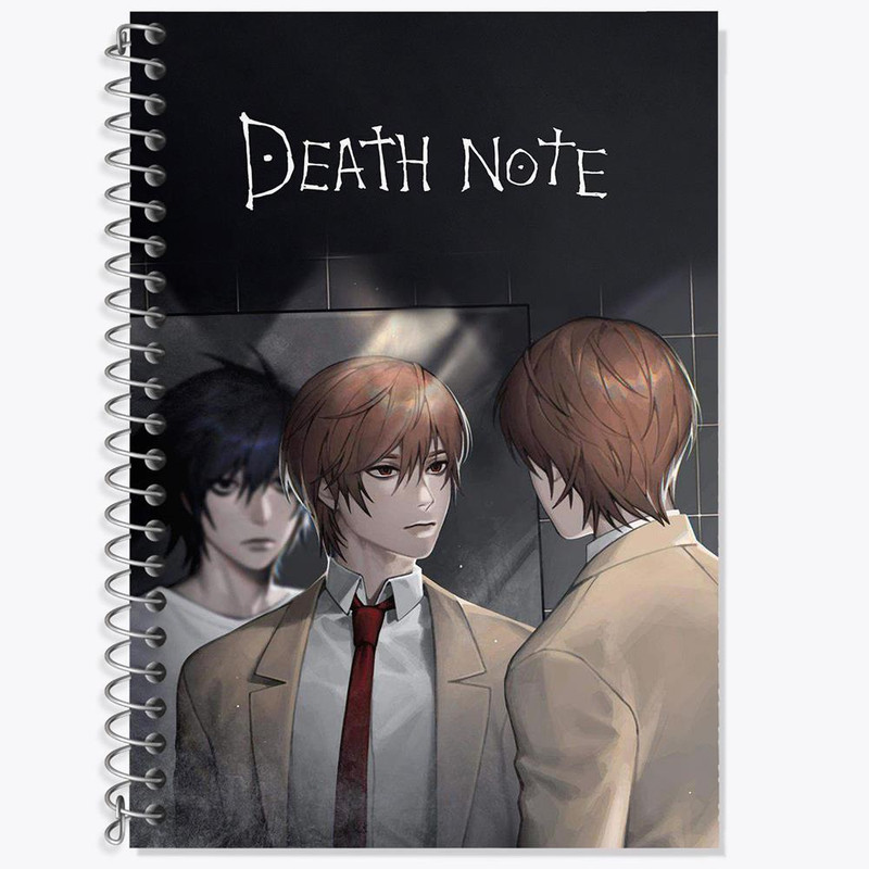 دفتر زبان 50 برگ خندالو مدل سه خط طرح لایت انیمه دفترچه مرگ Death Note کد 15770