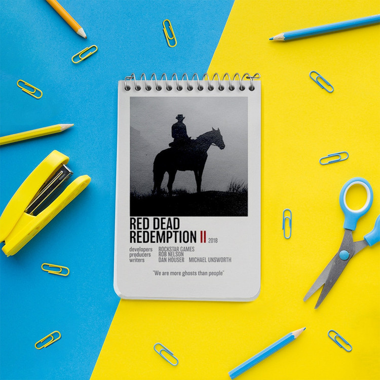 دفتر یادداشت 50 برگ خندالو طرح رد دد (Red Dead) کد F13456