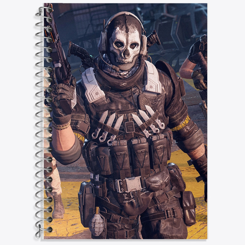 دفتر زبان 50 برگ خندالو مدل دو خط طرح کال اف دیوتی (Call of duty) کد F306
