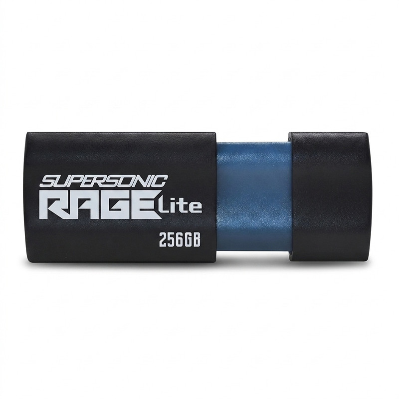فلش مموری پتریوت مدل Patriot RAGE LITE ظرفیت 256 گیگابایت USB 3.2 Gen 1 با سرعت خواندن 120 مگابایت بر ثانیه، مقاوم در برابر آب، ضربه، شوک، لرزش و گرد و غبار، طراحی کشویی محافظ پورت