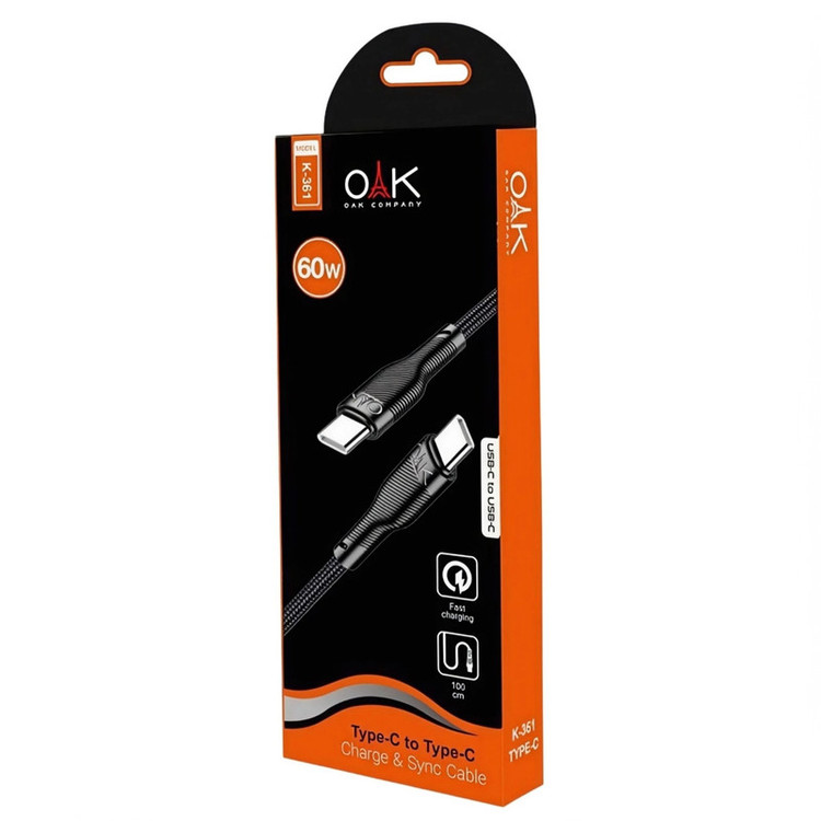 کابل تبدیل USB-C اوک مدل K-361 طول یک متر