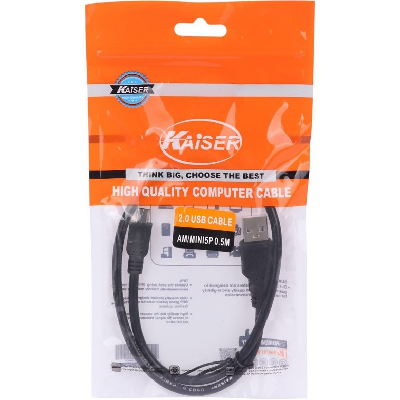 کابل تبدیل USB به MiniUSB کایزر مدل AM/MINI طول 0.5 متر