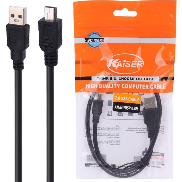 کابل تبدیل USB به MiniUSB کایزر مدل AM/MINI طول 0.5 متر