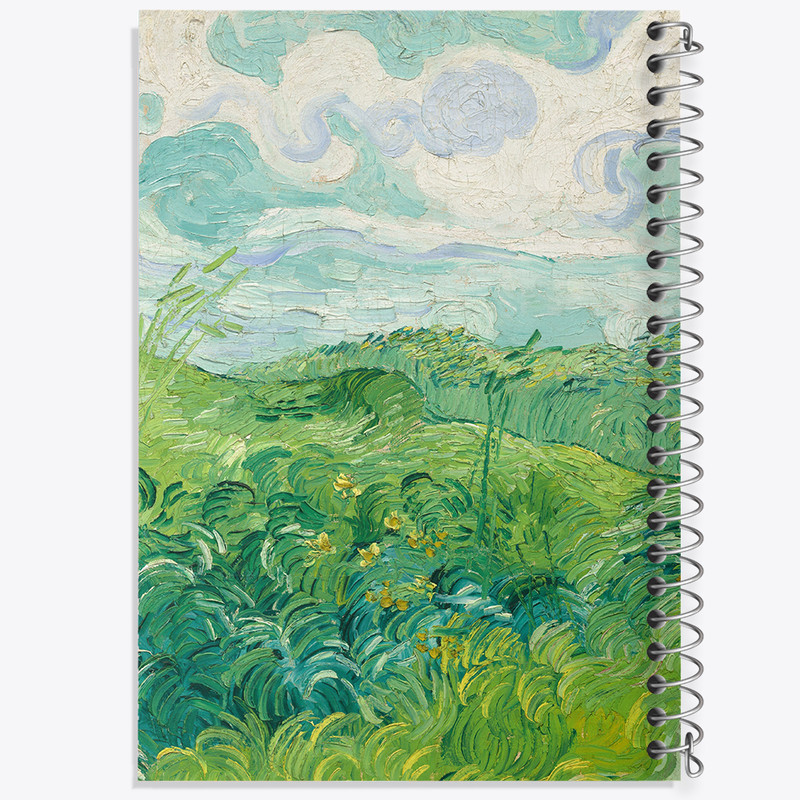 دفتر شطرنجی 50 برگ خندالو مدل مزارع گندم سبز ونسان ونگوگ (Van Gogh) کد 36800