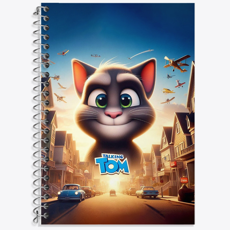دفتر زبان 50 برگ خندالو مدل سه خط طرح My Talking Tom کد F2222