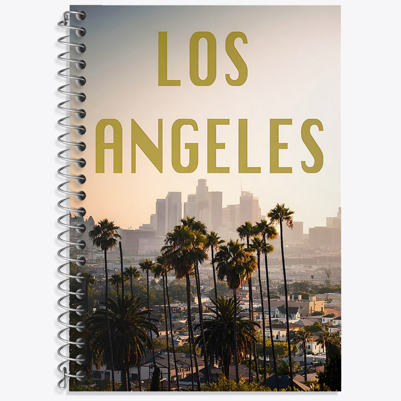 دفتر زبان 50 برگ خندالو مدل دو خط طرح لس آنجلس (Los Angeles) کد F4834