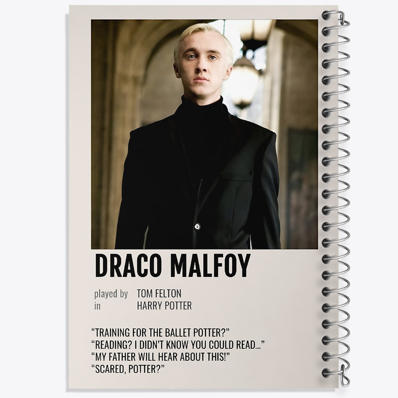 دفتر طراحی 50 برگ خندالو طرح دراکو مالفوی (Draco Malfoy) کد F13402