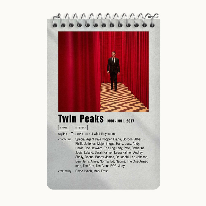دفتر یادداشت 50 برگ خندالو طرح توئین پیکس (Twin Peaks) کد F11288
