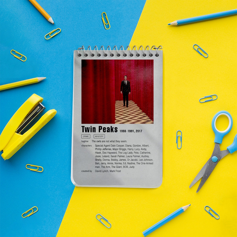 دفتر یادداشت 50 برگ خندالو طرح توئین پیکس (Twin Peaks) کد F11288