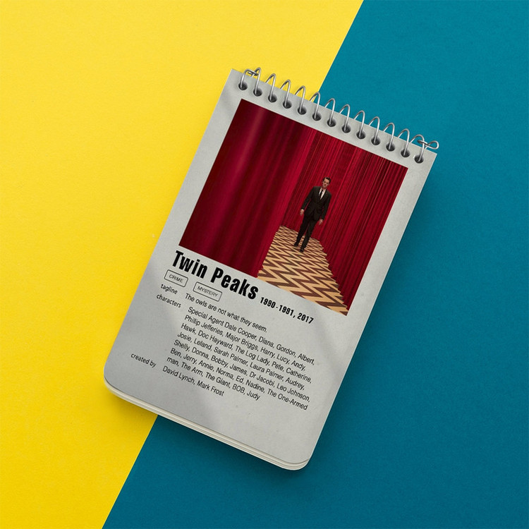 دفتر یادداشت 50 برگ خندالو طرح توئین پیکس (Twin Peaks) کد F11288