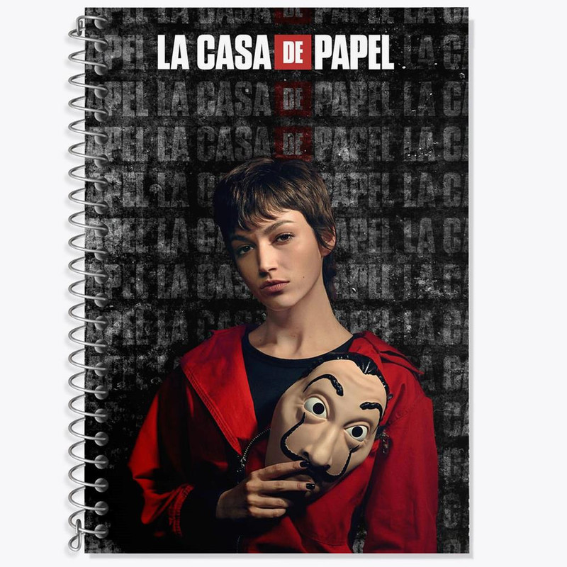 دفتر زبان 50 برگ خندالو مدل دو خط طرح توکیو سریال Money Heist کد 3220