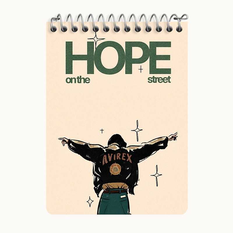 دفتر یادداشت 50 برگ خندالو طرح Hope On The Street کد N4020