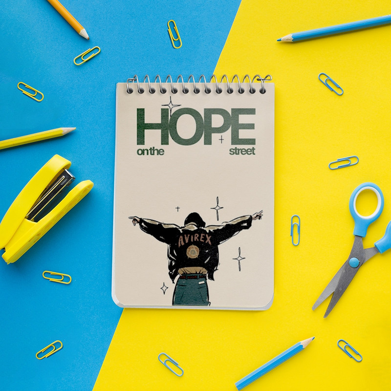 دفتر یادداشت 50 برگ خندالو طرح Hope On The Street کد N4020
