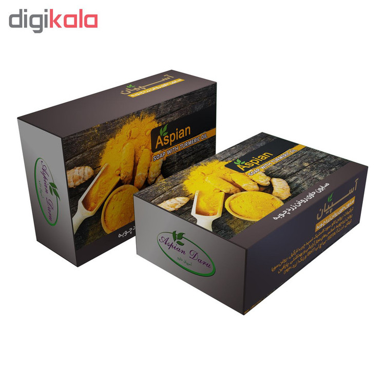 صابون شستشو آسپیان دارو مدل Turmeric oil وزن 110 گرم