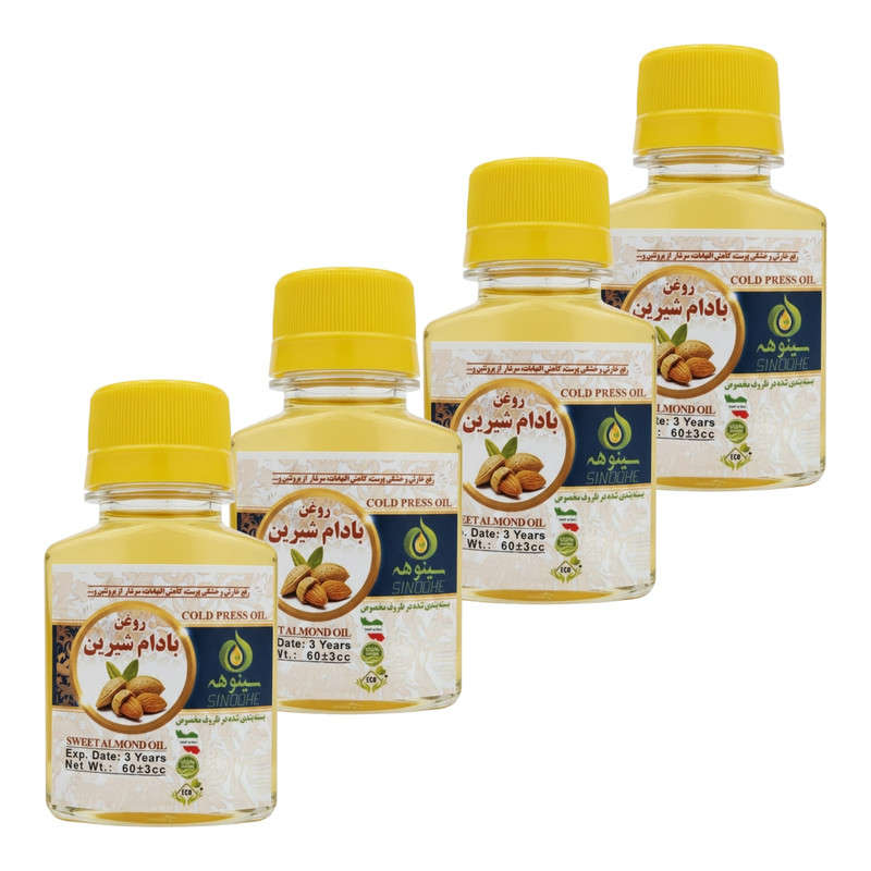 روغن بادام شیرین مایع سینوهه کد R1 حجم ۶۰ میلی‌لیتر بسته چهار عددی