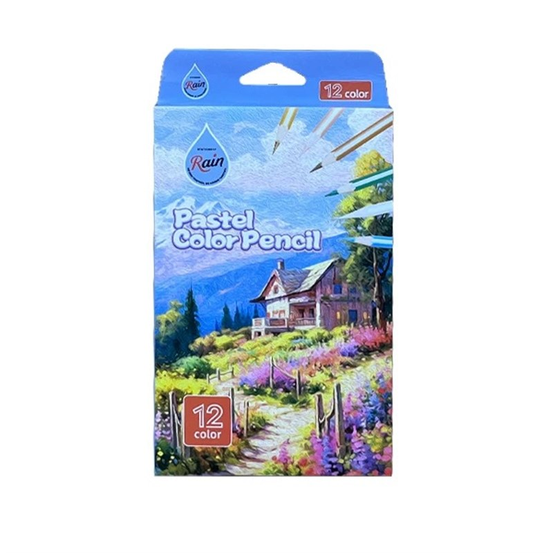 مداد رنگی 12 رنگ جعبه مقوایی پاستلی رین کد: R-601