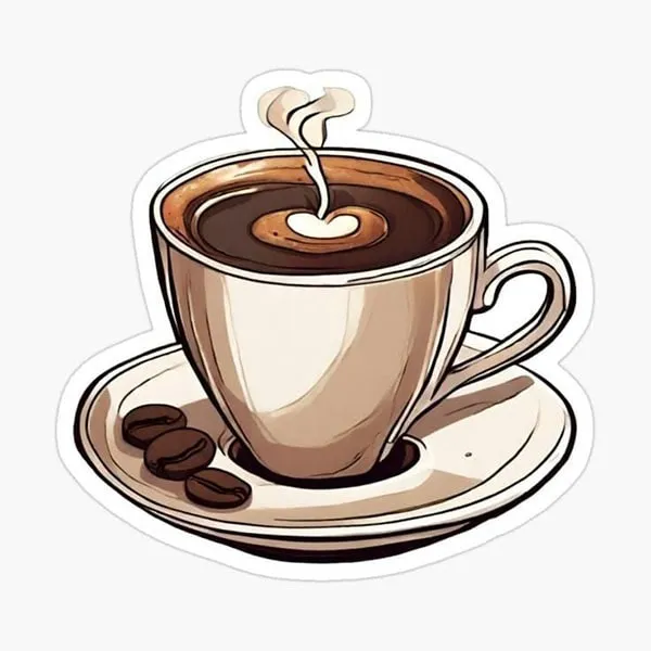 استیکر فنجان قهوه