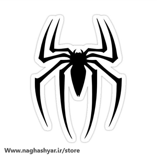 استیکر لوگوی مرد عنکبوتی سیاه