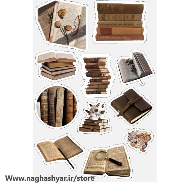 پک استیکر طرح کتاب اسکرپ بوک