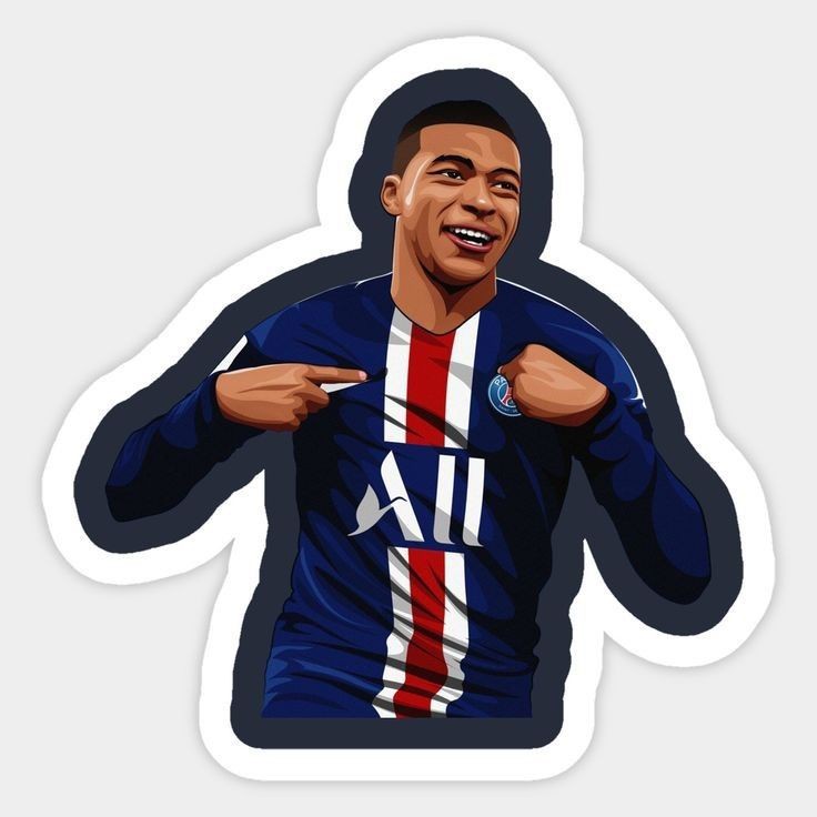 استیکر لپ تاپ امباپه در psg
