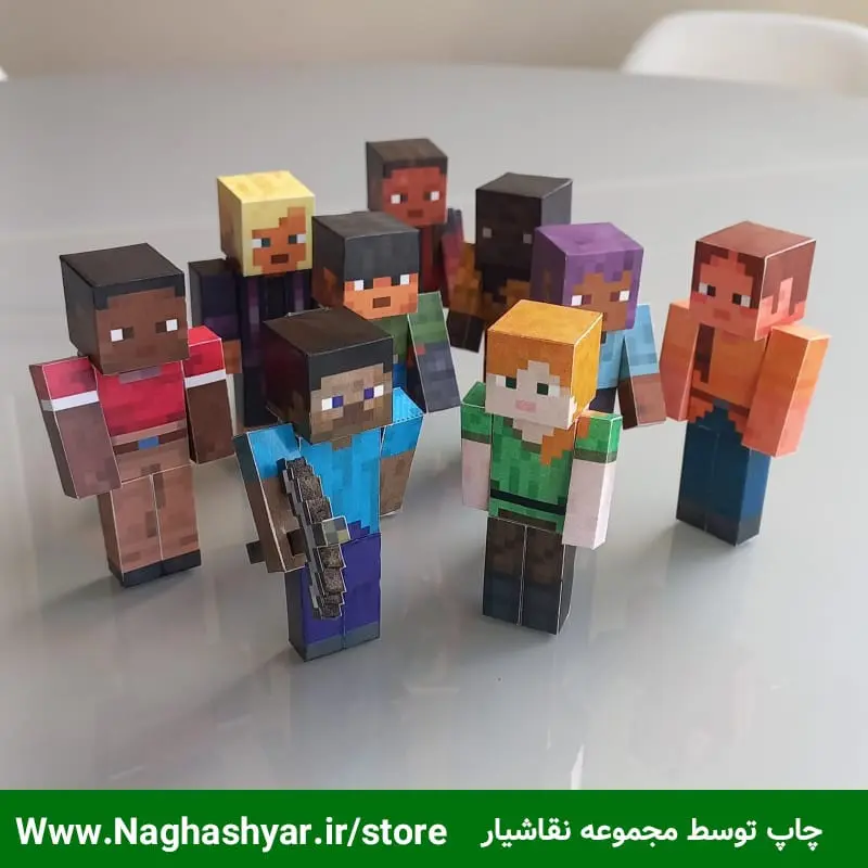 پک اوریگامی شخصیت های ماینکرافت مجموعه 9 تایی