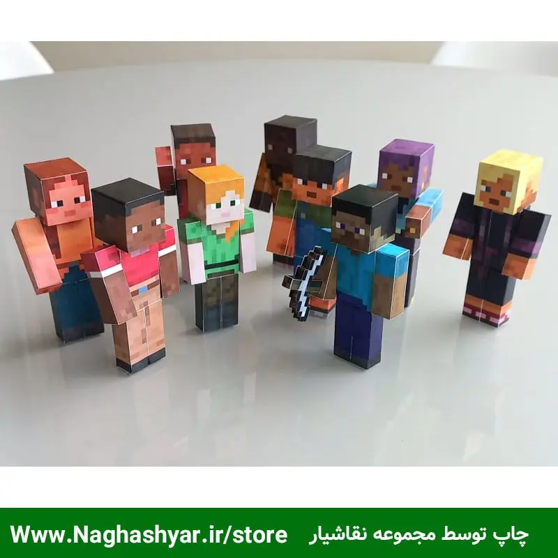 پک اوریگامی شخصیت های ماینکرافت مجموعه 9 تایی