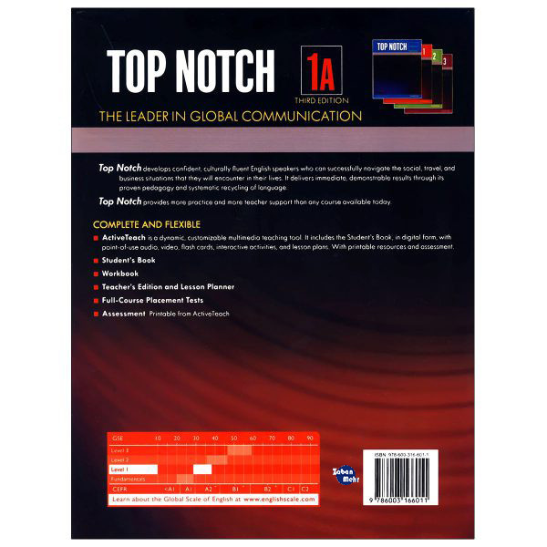 کتاب top notch 1a اثر JOAN SASLOW & ALLEN ASCHER انتشارات زبان مهر