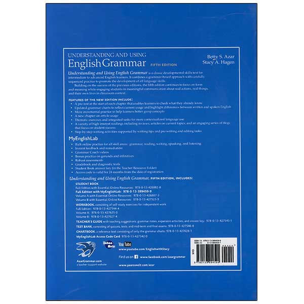 کتاب Understanding English Grammar اثر Betty S Azar and Stacy Hagen انتشارات زبان مهر