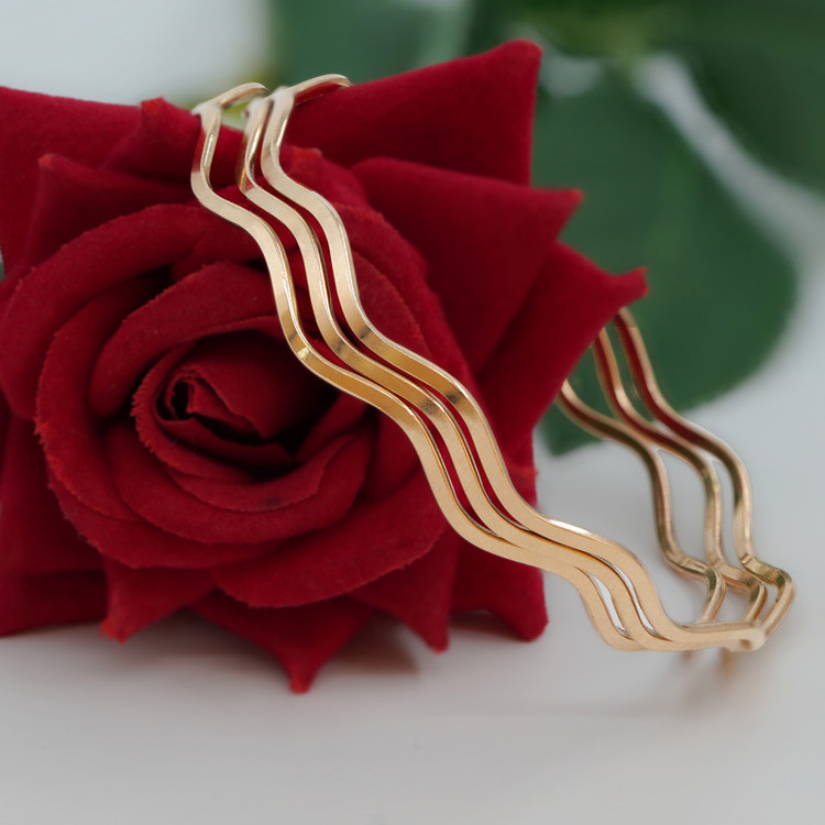 النگو طلا کم اجرت 18 عیار زنانه طلای علیمحمدی مدل موج سایز 3