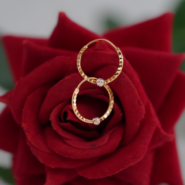 گوشواره حلقهای طلا 18 عیار زنانه طلای علیمحمدی مدل دایره تک گوی