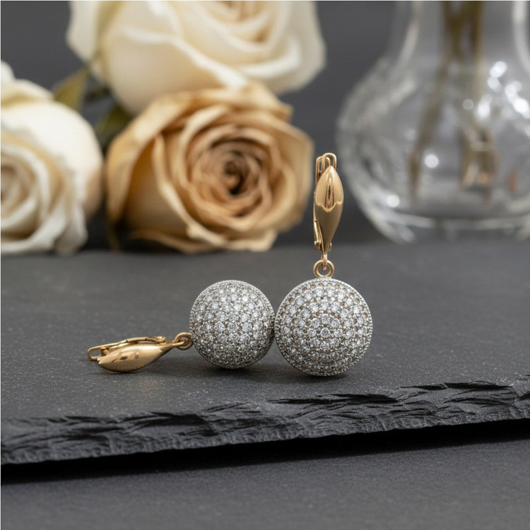 گوشواره آویز طلا 18 عیار زنانه طلای علیمحمدی مدل تابان کد T1441