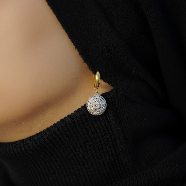 گوشواره آویز طلا 18 عیار زنانه طلای علیمحمدی مدل تابان کد T1441