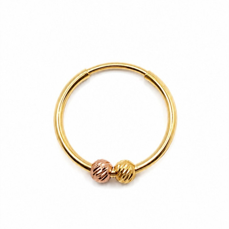 گوشواره طلا حلقه ای 2 گوی وزن 520 سوت مدل خاتون