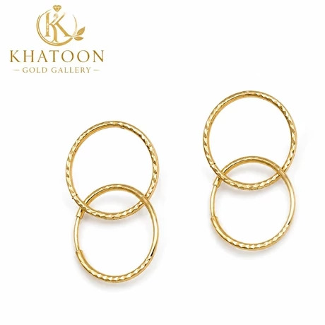 گوشواره حلقه ای تراشدار 700 سوت