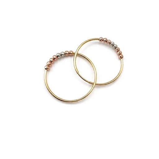 گوشواره حلقه ای چند گوی وزن 1/170 گرم