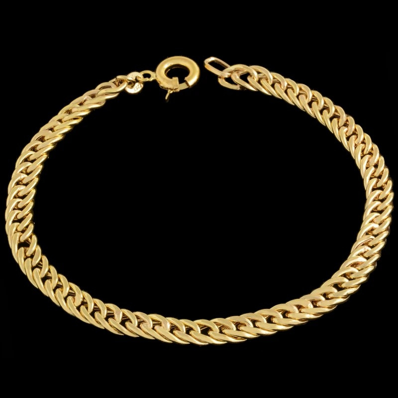 دستبند زنجیری طلا کم اجرت 18 عیار زنانه طلای مستجابی مدل سیسیل E257 کد 8641