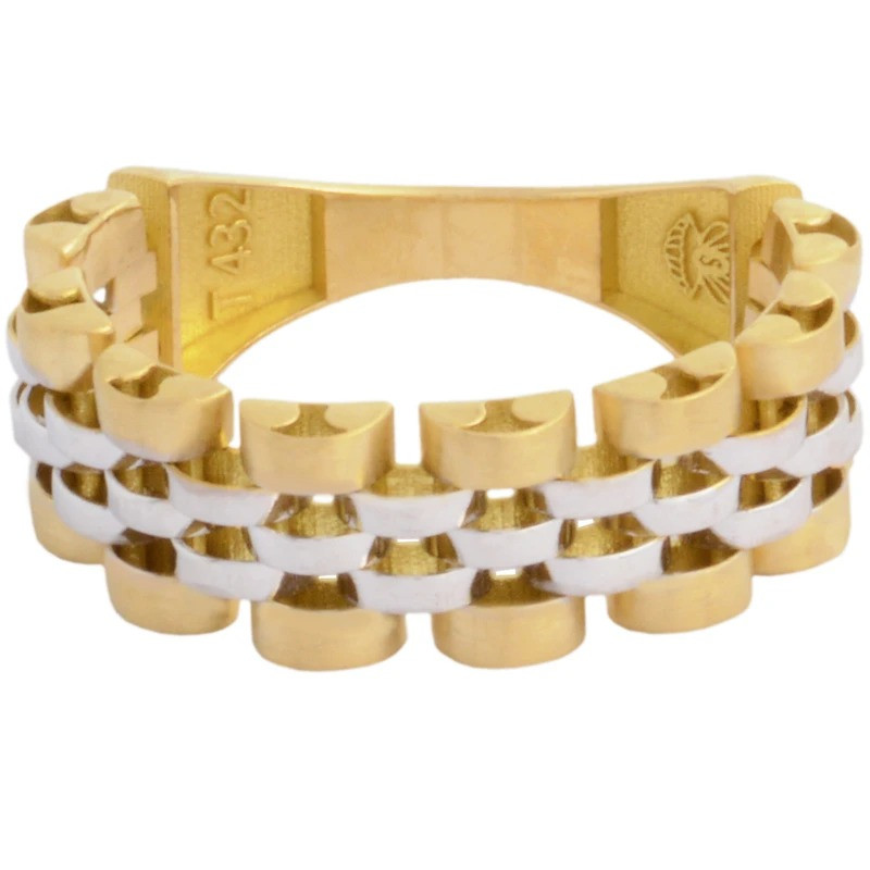 انگشتر طلا 18 عیار زنانه با طرح رولکس طلای مستجابی مدل  پارادایس کد T302