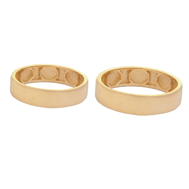 ست حلقه طلا 18 عیار زنانه و مردانه طلای مستجابی مدل رسپیا کد T1152