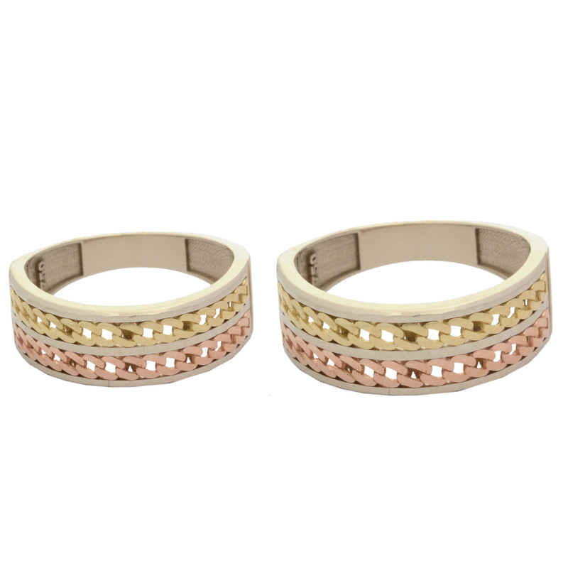 ست حلقه طلا 18 عیار زنانه و مردانه طلای مستجابی مدل فاران کد T2348