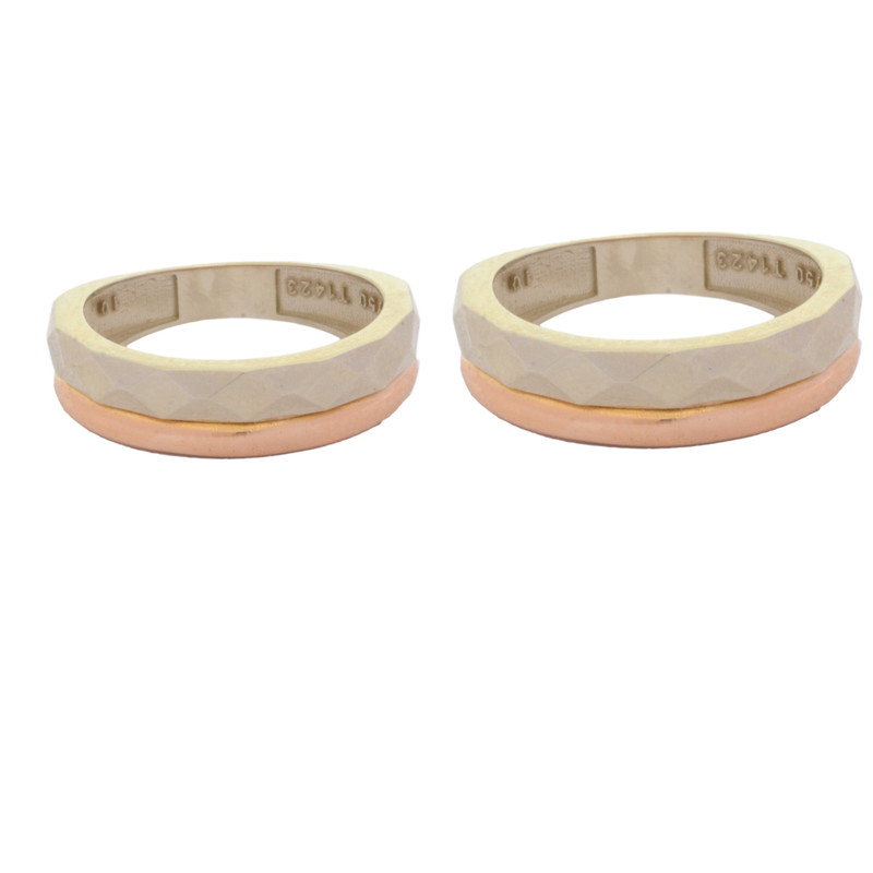 ست حلقه طلا 18 عیار زنانه و مردانه طلای مستجابی مدل فالکون کد T1423